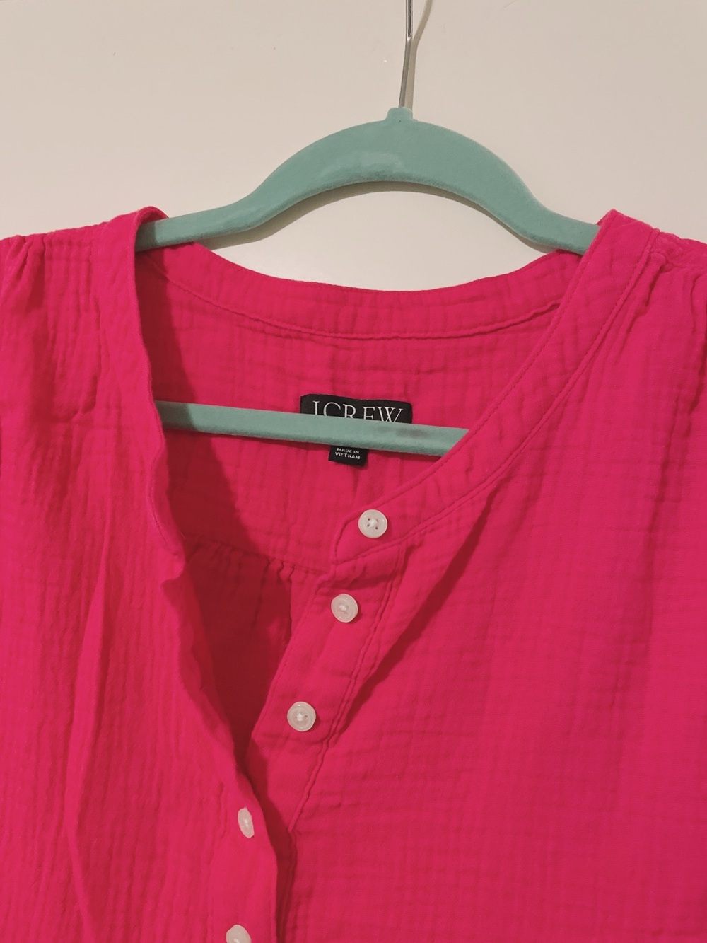 J Crew Pink Gauzy Cotton Boxy Pullover Vest Size XL - Picture 5 of 9